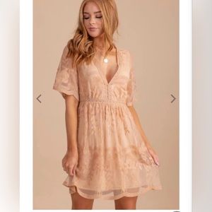 NWT Light My Fire Tan Lace Mini Dress
L/ Tan